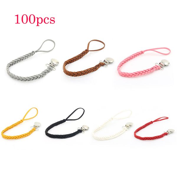 100pcs new leather pacifier clips chain dummy clip pacifier holder braided binky clip soother chain for infant baby feeding
100pcs new leather pacifier clips chain dummy clip pacifier holder braided binky clip soother chain for infant baby feeding