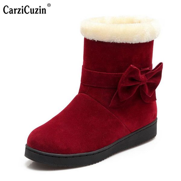 women flat half short boot mid calf warm winter snow boots thickened fur plush botas fashion footwear shoes size 34-40, Black
women flat half short boot mid calf warm winter snow boots thickened fur plush botas fashion footwear shoes size 34-40, Black