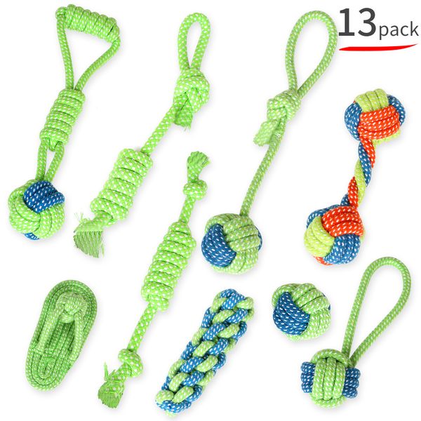 dog rope toys,dog chew toys, dog playing toys, washable, nearly indestructible, 100% natural cotton dog rope toy set