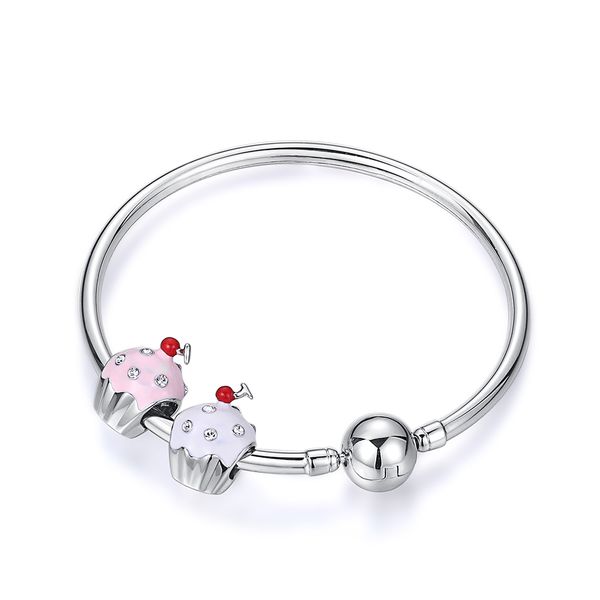 cute birthday cake bead bracelet bangle personalize 925 sterling silver bangle diy pink white cream cake charm bangles for women, Golden;silver
cute birthday cake bead bracelet bangle personalize 925 sterling silver bangle diy pink white cream cake charm bangles for women, Golden;silver