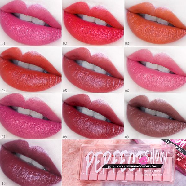 10pc matte lipstick silky long lasting moisturizing women fashion lip makeup cosmetics red professional waterproof charming
10pc matte lipstick silky long lasting moisturizing women fashion lip makeup cosmetics red professional waterproof charming