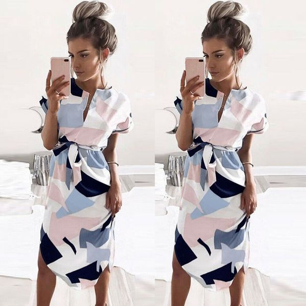 new style women dresses summer boho party short sleeve evening beach dresses long patchwork dress sundress fashion 2019, Black;gray
new style women dresses summer boho party short sleeve evening beach dresses long patchwork dress sundress fashion 2019, Black;gray