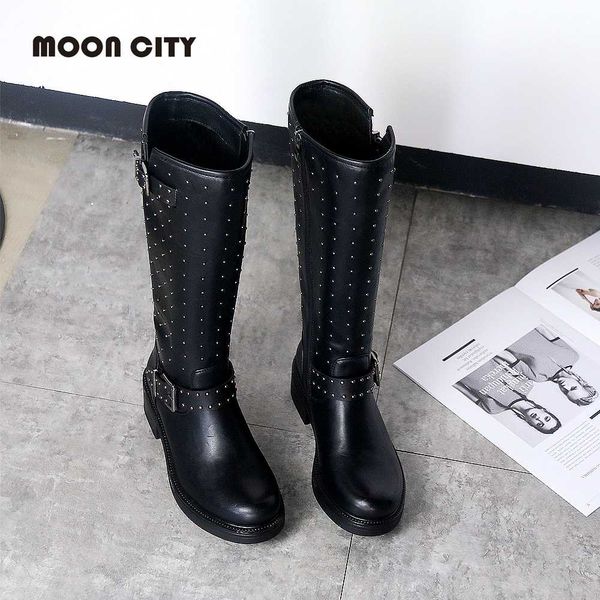 2019 winter fashion woman knee-high boots for women brand rivets leather cross-tied long boots motorcycle women's, Black
2019 winter fashion woman knee-high boots for women brand rivets leather cross-tied long boots motorcycle women's, Black