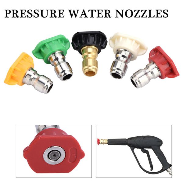 5 pcs package high pressure washer spray nozzle tips variety degrees 1/4 stainless steel 4000 psi quick connect spray tip
5 pcs package high pressure washer spray nozzle tips variety degrees 1/4 stainless steel 4000 psi quick connect spray tip