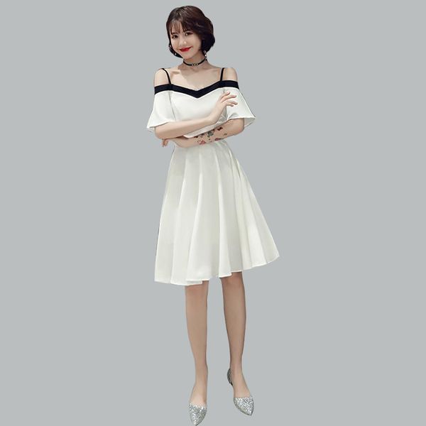 party dresses spaghetti strap prom dress cr469 white a-line vestidos de fiesta boat neck short sleeve women knee-length gowns, White;black
party dresses spaghetti strap prom dress cr469 white a-line vestidos de fiesta boat neck short sleeve women knee-length gowns, White;black