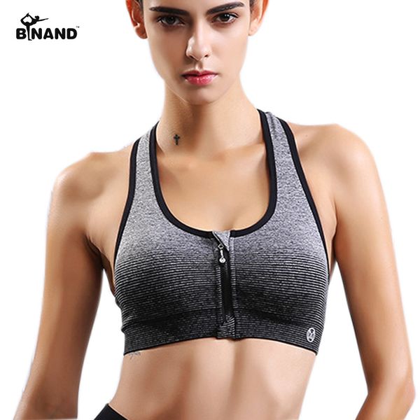 binand front zipper stripe sports bra no rims push up running vest yoga tank movement workout training cloths, White;black
binand front zipper stripe sports bra no rims push up running vest yoga tank movement workout training cloths, White;black