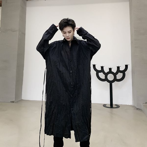 new male women japan karajuku streetwear gothic long dress shirts men pleated fabric vintage fashion casual long sleeve shirt, White;black
new male women japan karajuku streetwear gothic long dress shirts men pleated fabric vintage fashion casual long sleeve shirt, White;black
