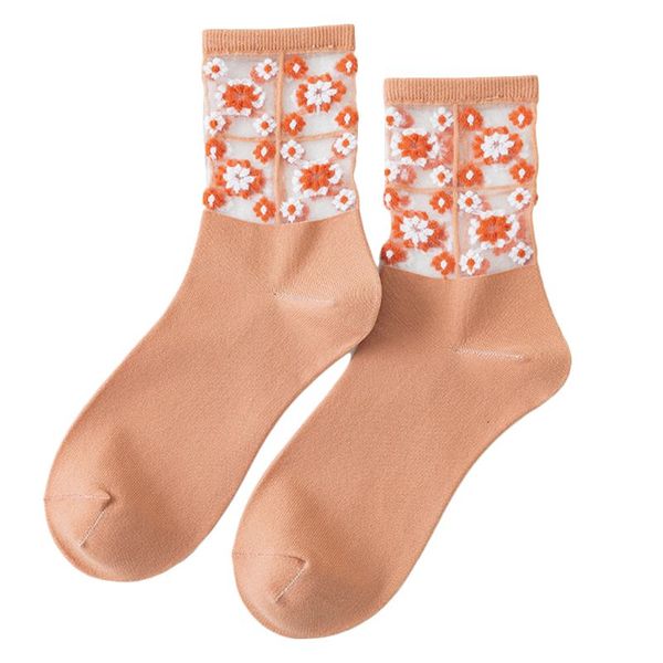 women daisy floral patchwork ankle socks transparent mesh jacquard tube hosiery d08e, Black;white
women daisy floral patchwork ankle socks transparent mesh jacquard tube hosiery d08e, Black;white