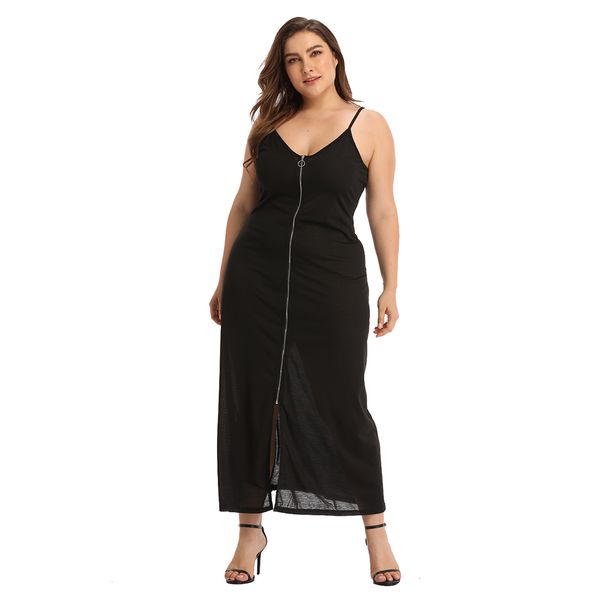 women black sleeveless dress fashion zipper female dresses summer casual maxi dress plus size streetwear robe femme d30, Black;gray
women black sleeveless dress fashion zipper female dresses summer casual maxi dress plus size streetwear robe femme d30, Black;gray