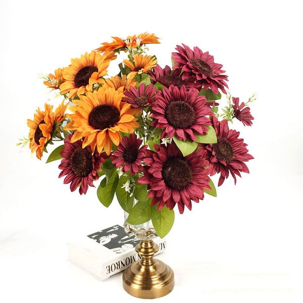 high-quality artificial 11 heads sunflower silk simulate flowers bouquet for home wedding decoration office party garden decor
high-quality artificial 11 heads sunflower silk simulate flowers bouquet for home wedding decoration office party garden decor