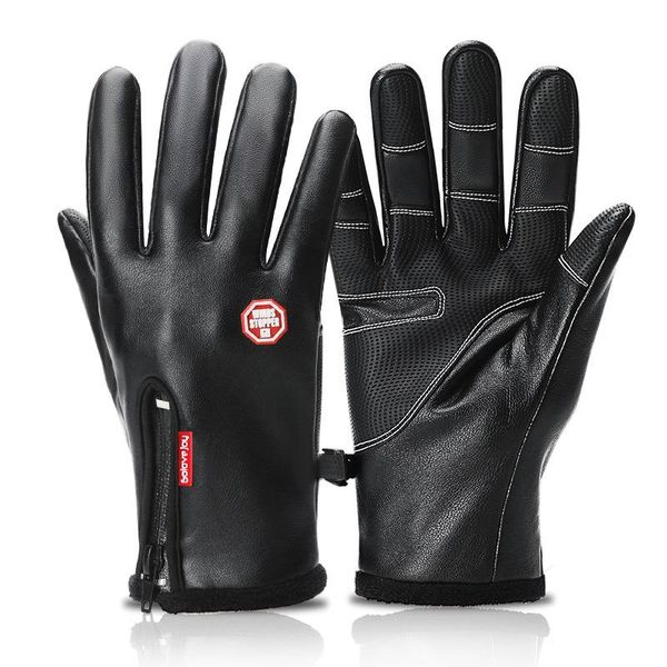 outdoor sports waterproof gloves winter full finger cold-proof non-slip thickened windproof pu leather gloves, Black
outdoor sports waterproof gloves winter full finger cold-proof non-slip thickened windproof pu leather gloves, Black
