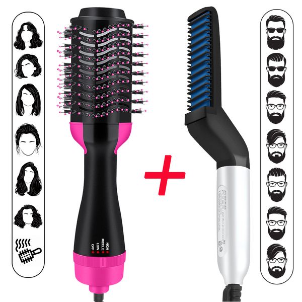 one step hair dryer brush volumizer 3 in 1 dryer straightener curler styling comb air brush beard straightener lover gift
one step hair dryer brush volumizer 3 in 1 dryer straightener curler styling comb air brush beard straightener lover gift