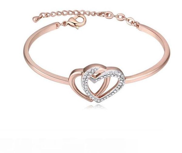 pretty love bracelet trendy jewelry double peach heart love crystal opening bracelets bangles for women gift wholesale heart bangle, Black
pretty love bracelet trendy jewelry double peach heart love crystal opening bracelets bangles for women gift wholesale heart bangle, Black