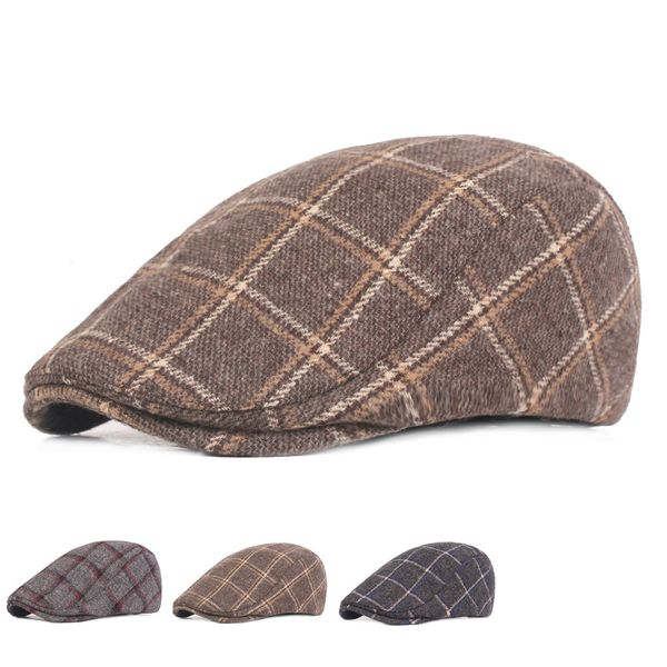 fashion simple men beret caps outdoor plaid hat sun flat gentleman bone newsboy chapeau, Blue;gray
fashion simple men beret caps outdoor plaid hat sun flat gentleman bone newsboy chapeau, Blue;gray