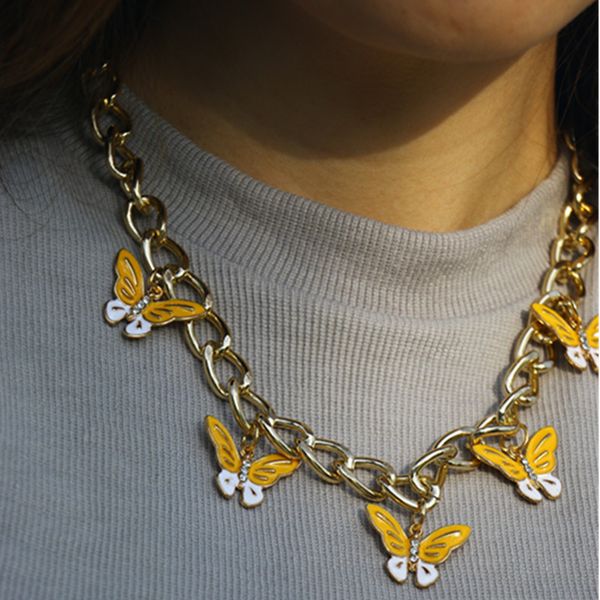 pendant necklaces kmvexo european 2021 summer ladies yellow purple butterfly women thick clavicle chain choker necklace for girls, Silver
pendant necklaces kmvexo european 2021 summer ladies yellow purple butterfly women thick clavicle chain choker necklace for girls, Silver