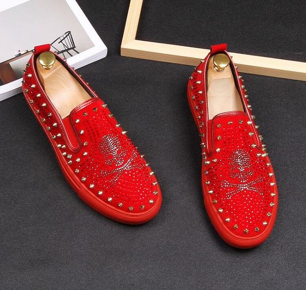 2020 streets trendy men's designer rhinestone skull rivet platform casual flats shoes male wedding prom shoes loafers footwear red blac, Black
2020 streets trendy men's designer rhinestone skull rivet platform casual flats shoes male wedding prom shoes loafers footwear red blac, Black