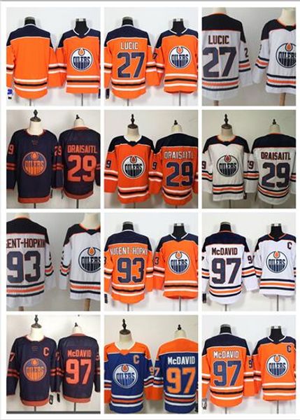 

men edmonton oilers jersey 97 connor mcdavid 29 leon draisaitl 99 wayne gretzky 93 ryan nugent hopkins 2019-2020 third hockey jerseys, Black;red