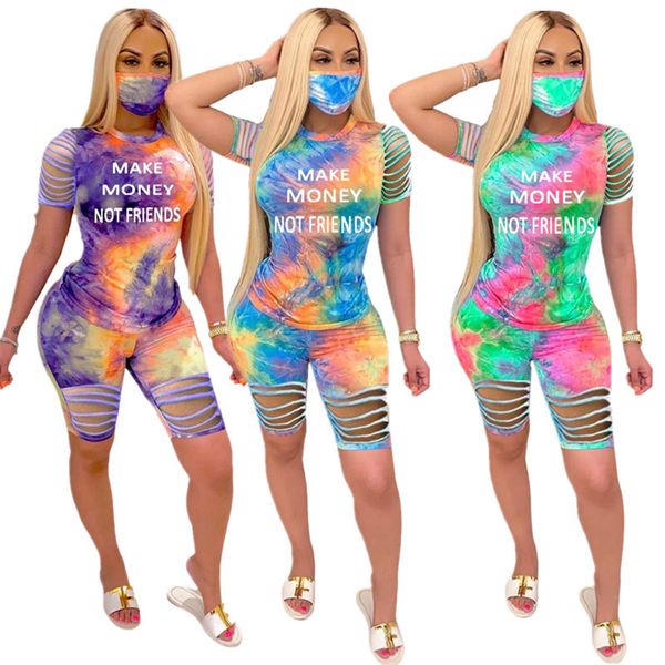 2020 make money not friends women summer tie-dye tracksuits letters print hollow-out t shirts + shorts casual sports suit outfits d6803, White
2020 make money not friends women summer tie-dye tracksuits letters print hollow-out t shirts + shorts casual sports suit outfits d6803, White