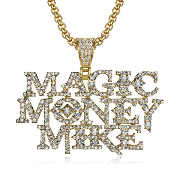 men hip hop iced out bling magic money mike letters pendants necklaces pave setting cubic zirconia charm hiphop necklace jewelry, Silver
men hip hop iced out bling magic money mike letters pendants necklaces pave setting cubic zirconia charm hiphop necklace jewelry, Silver