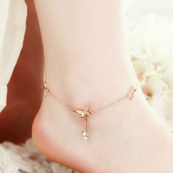 2019 new fashion simple style korean summer foot decoration temperament hollow butterfly double drill tassel rose gold anklet party gifts, Red;blue
2019 new fashion simple style korean summer foot decoration temperament hollow butterfly double drill tassel rose gold anklet party gifts, Red;blue