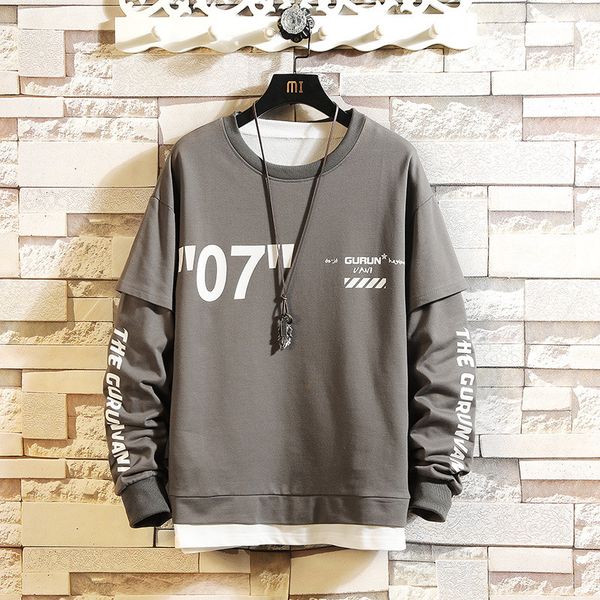 men's big yards long fleece youth round collar cotton leisure fleece men fashion joining together letter printing sweatshirts, Black
men's big yards long fleece youth round collar cotton leisure fleece men fashion joining together letter printing sweatshirts, Black