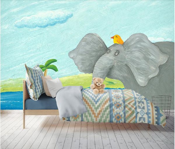 3d room wallpaper custom p non-woven mural children's room background wall cute cartoon elephant bird hand drawn wall-papers
3d room wallpaper custom p non-woven mural children's room background wall cute cartoon elephant bird hand drawn wall-papers