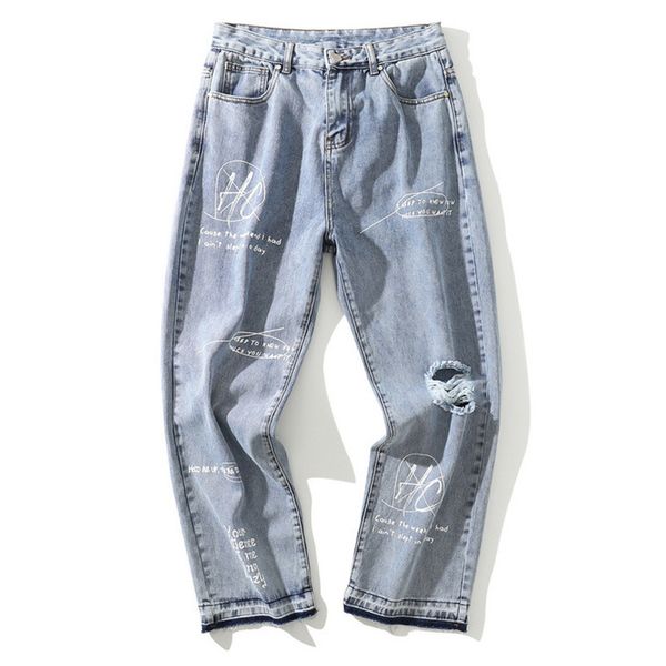 jeans men cool letter print denim pants men solid color vintage broken hole hip hop style jeans high street casual pant, Blue
jeans men cool letter print denim pants men solid color vintage broken hole hip hop style jeans high street casual pant, Blue