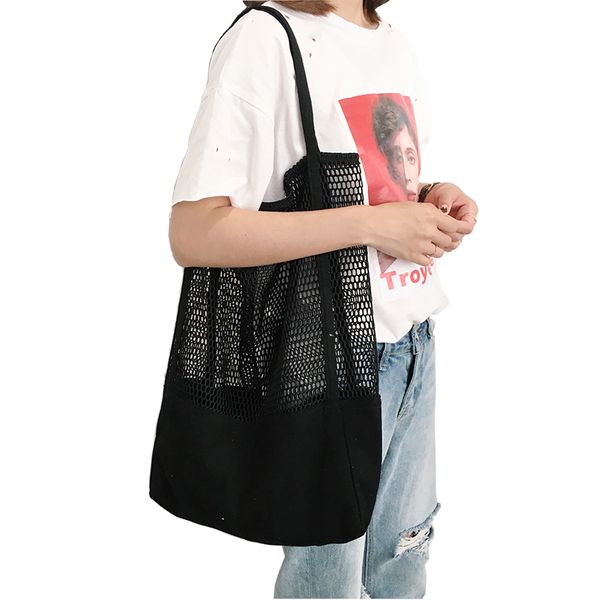 large bucket totes hollow out beach bag new women mesh handbags foldable shopping bag lady casual handle bags black white
large bucket totes hollow out beach bag new women mesh handbags foldable shopping bag lady casual handle bags black white