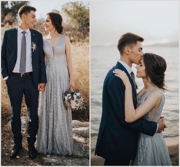 2020 modest simple v neck sleeveless backless a line wedding dresses satin sequins wedding gowns sweep train robe de mariée, White
2020 modest simple v neck sleeveless backless a line wedding dresses satin sequins wedding gowns sweep train robe de mariée, White