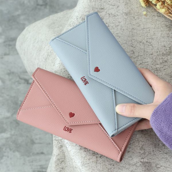 women's long heart-shaped letter embroidery multifunctional simple wallet 2019 new student multifunctional wallet, Red;black
women's long heart-shaped letter embroidery multifunctional simple wallet 2019 new student multifunctional wallet, Red;black