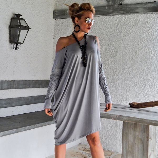 women long sleeve casual dresses club party mini dress solid loose cold shoulder irregular vestido blusas plus size 5xl, Black;gray
women long sleeve casual dresses club party mini dress solid loose cold shoulder irregular vestido blusas plus size 5xl, Black;gray