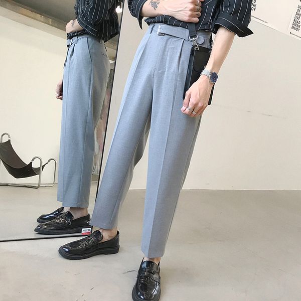 2019 spring and summer new korean men's loose comfortable fashion cotton slim office work plaid casual trousers, Black
2019 spring and summer new korean men's loose comfortable fashion cotton slim office work plaid casual trousers, Black
