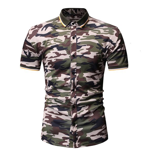 new foreign trade shirt fashion men's camouflage necklace short sleeve men's short sleeve shirt in summer 2019, White;black
new foreign trade shirt fashion men's camouflage necklace short sleeve men's short sleeve shirt in summer 2019, White;black