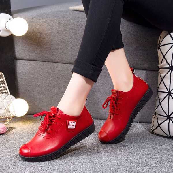 red women non-slip pu leather shoes mom lace flats fashion loafers sneakers platform shoes female casual walking footwear black
red women non-slip pu leather shoes mom lace flats fashion loafers sneakers platform shoes female casual walking footwear black