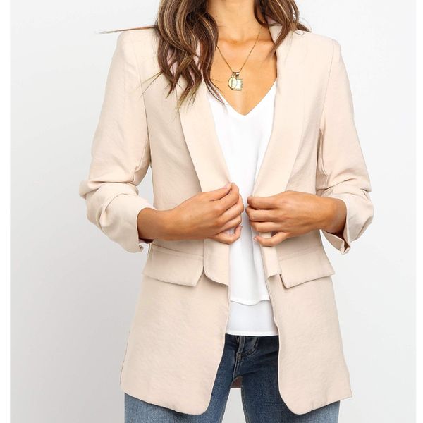 black women blazers and jackets new spring autumn casual office women suits slim solid female jacket pockets female blazers, White;black
black women blazers and jackets new spring autumn casual office women suits slim solid female jacket pockets female blazers, White;black