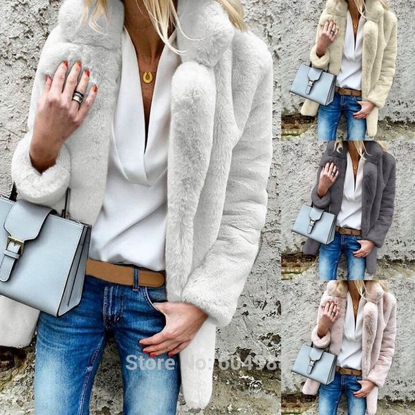 women's faux fur coat female hoodie thick warm femme fur coat solid long sleeve cardigan, Black
women's faux fur coat female hoodie thick warm femme fur coat solid long sleeve cardigan, Black