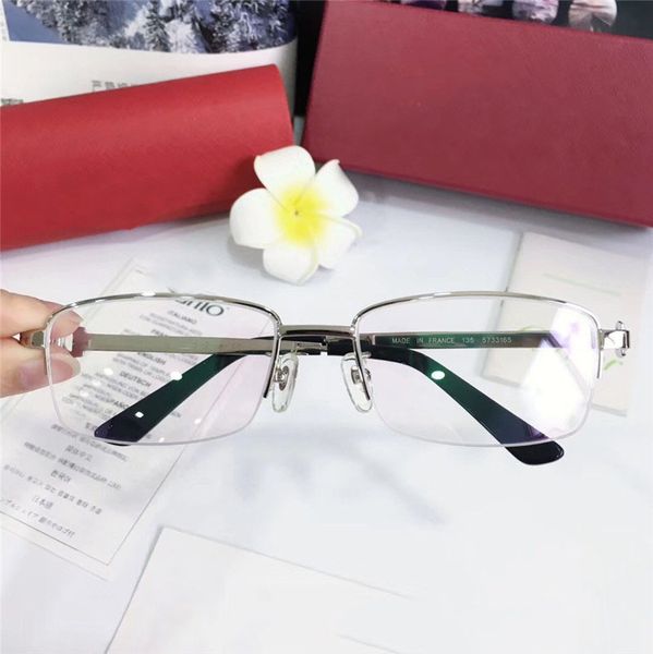 fashion designer glasses frame 18k half frame optical glasses simple business style transparent lens and original box 5733165, Black
fashion designer glasses frame 18k half frame optical glasses simple business style transparent lens and original box 5733165, Black