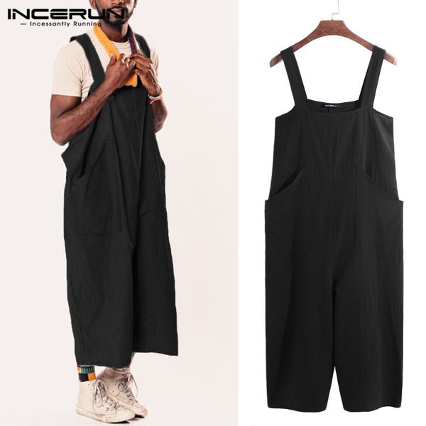 incerun fashion mens jumpsuit wide leg straps rompers solid color loose men casual pants overalls suspenders streetwear 2019 5xl, Black
incerun fashion mens jumpsuit wide leg straps rompers solid color loose men casual pants overalls suspenders streetwear 2019 5xl, Black
