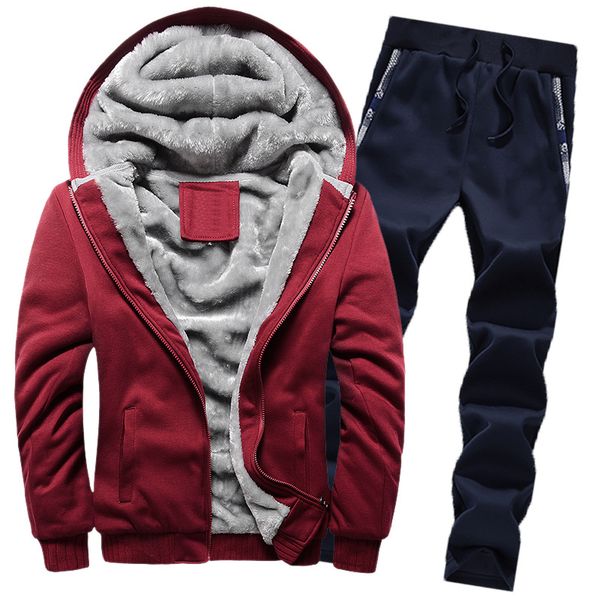2019 tracksuit men winter thick man outwear 2pc jacket+pants inner fleece sets mens hooded coat casual active suit men zipper, Gray
2019 tracksuit men winter thick man outwear 2pc jacket+pants inner fleece sets mens hooded coat casual active suit men zipper, Gray