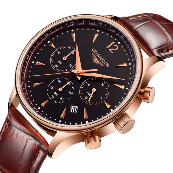 guanqin gq001 men's fashion watches 2019 new wave of big dial watch waterproof quartz watch really belt relogio masculino, Slivery;brown
guanqin gq001 men's fashion watches 2019 new wave of big dial watch waterproof quartz watch really belt relogio masculino, Slivery;brown