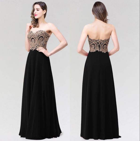 black sweetheart chiffon long prom dresses backless gold appliques chiffon skirt evening dresses formal party gowns 2020 in stock cps319a
black sweetheart chiffon long prom dresses backless gold appliques chiffon skirt evening dresses formal party gowns 2020 in stock cps319a