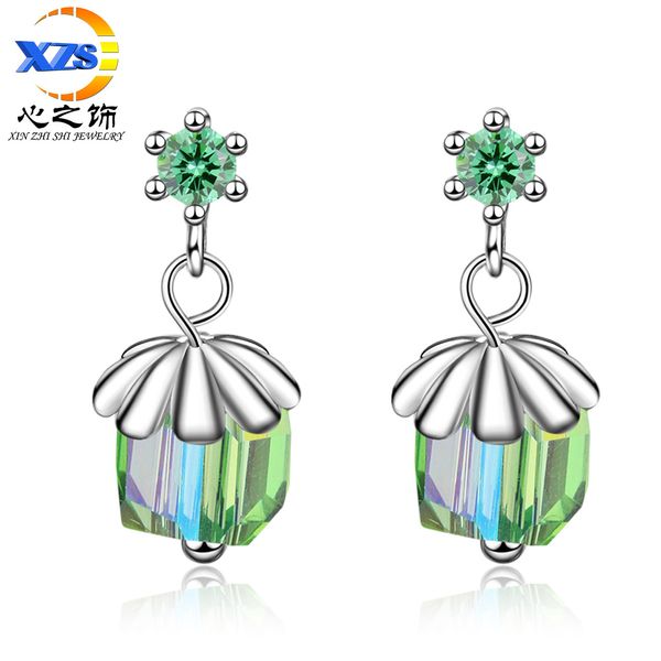 senz shi fashion multicoloured glass artificial crystal short drop earrings stud earrings women's ear jewelry small fresh net red women, Silver
senz shi fashion multicoloured glass artificial crystal short drop earrings stud earrings women's ear jewelry small fresh net red women, Silver