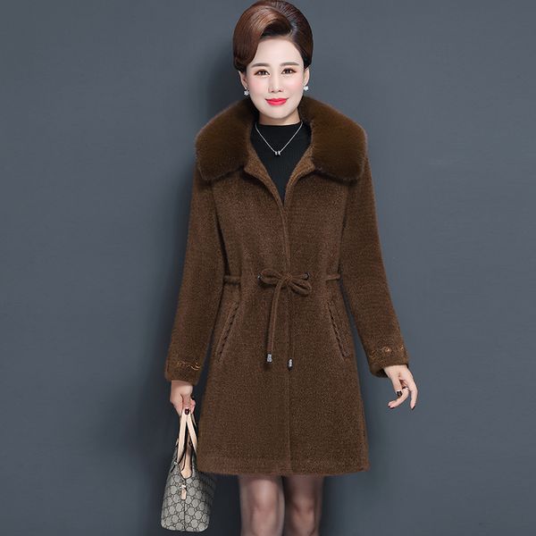 faux fur coat autumn and winter jacket women imitation jacket mother elegant fur collar warm female overcoat, Black
faux fur coat autumn and winter jacket women imitation jacket mother elegant fur collar warm female overcoat, Black