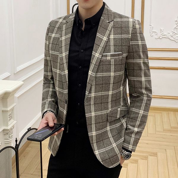 men's suits & blazers 2021 spring fashion lattice mens jacket korean slim fit sleeve small suit black blazer masculino man hombre patte, White;black
men's suits & blazers 2021 spring fashion lattice mens jacket korean slim fit sleeve small suit black blazer masculino man hombre patte, White;black