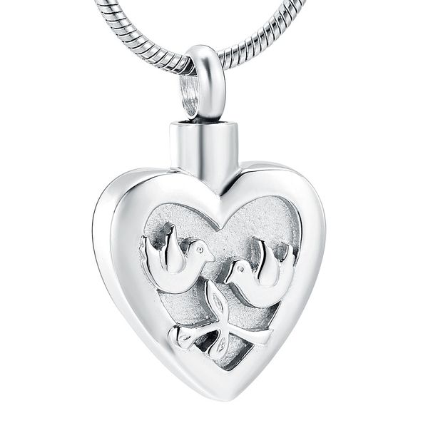 ijd12441 silver double bird heart stainless steel cremation memorial pendant for ashes urn keepsake souvenir necklace jewelry
ijd12441 silver double bird heart stainless steel cremation memorial pendant for ashes urn keepsake souvenir necklace jewelry