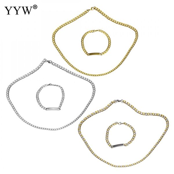 fashion stainless steel jewelry sets bracelet necklace plated curb chain for woman 6mm 6mm approx 23.5 inch, Silver
fashion stainless steel jewelry sets bracelet necklace plated curb chain for woman 6mm 6mm approx 23.5 inch, Silver