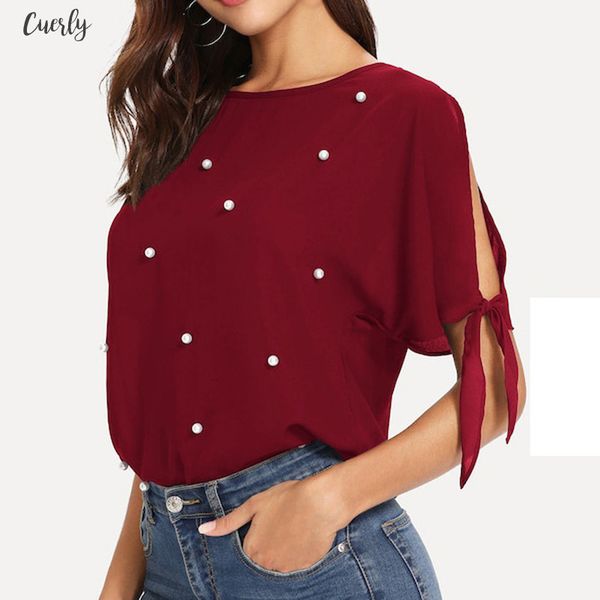 2020 women blouse summer casual loose women casual beaded slit knot cuff bandage o neck shirt blouse, White
2020 women blouse summer casual loose women casual beaded slit knot cuff bandage o neck shirt blouse, White