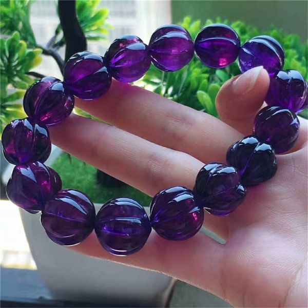 other bracelets 15.6mm genuine purple natural amethyst gemstone crystal carving round bead bracelet woman lady, Golden;silver
other bracelets 15.6mm genuine purple natural amethyst gemstone crystal carving round bead bracelet woman lady, Golden;silver