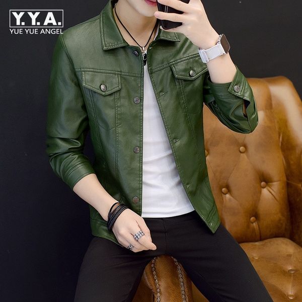 fashion streetwear mens long sleeve single breasted lapel faux leather jackets pockets plus size male pu leather outerwear coats, Black
fashion streetwear mens long sleeve single breasted lapel faux leather jackets pockets plus size male pu leather outerwear coats, Black