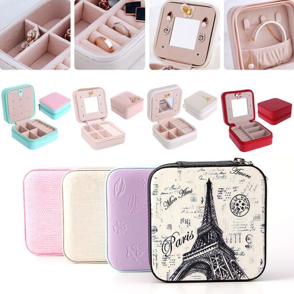 fashion cosmetic faux leather jewelry box necklace ring travel storage case display with mirror, Pink;blue
fashion cosmetic faux leather jewelry box necklace ring travel storage case display with mirror, Pink;blue